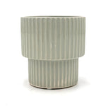 leafjoy 9cm cool grey ceramic cachepot, side view