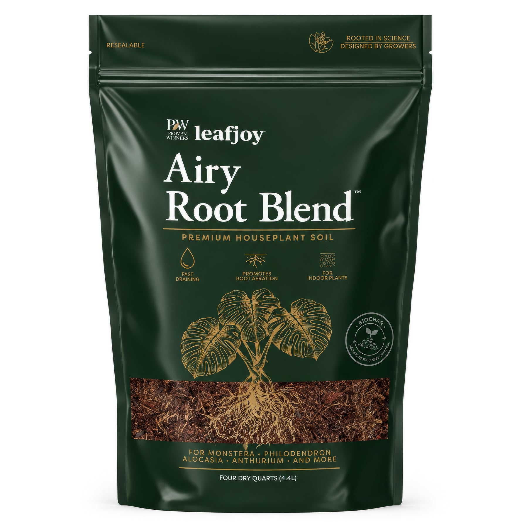 leafjoy Airy Root Blend aroid potting mix, 4 dry quarts - front of bag